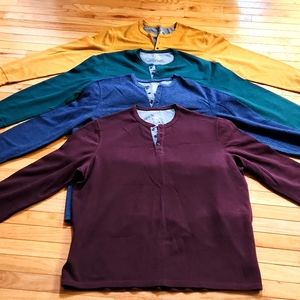 George Men's Shirts Long Sleeve Thermal Henley 4 Shirts for one price, 3XL